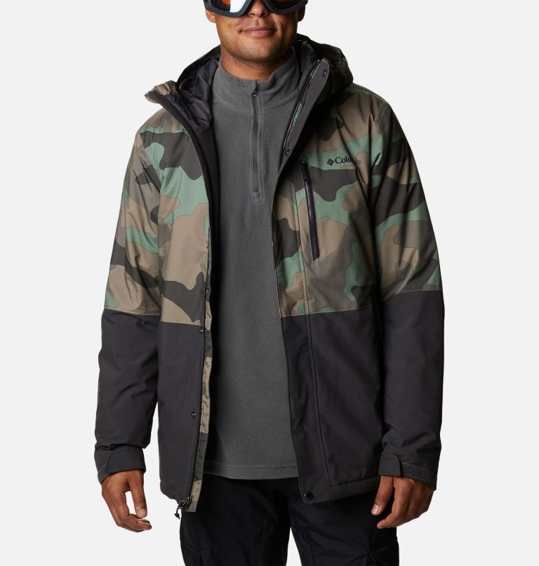 Men's Winter District Insulated Ski Jacket, Color: Shark, Cypress Mod Camo Print, image 10