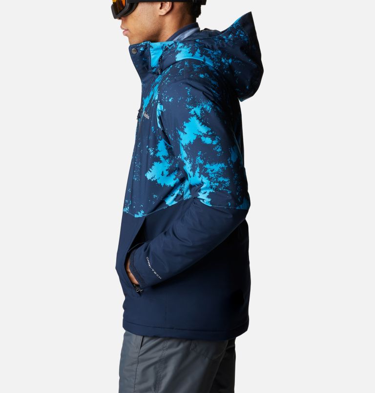 Men's Winter District Insulated Ski Jacket, Color: Coll Navy, Compass Blue Lookup Print, image 3