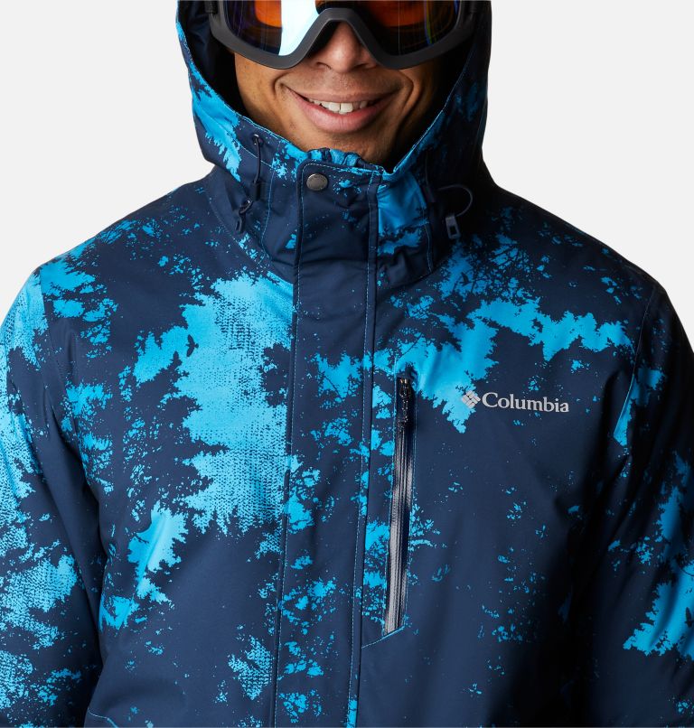 Thumbnail: Men's Winter District Insulated Ski Jacket, Color: Coll Navy, Compass Blue Lookup Print, image 4