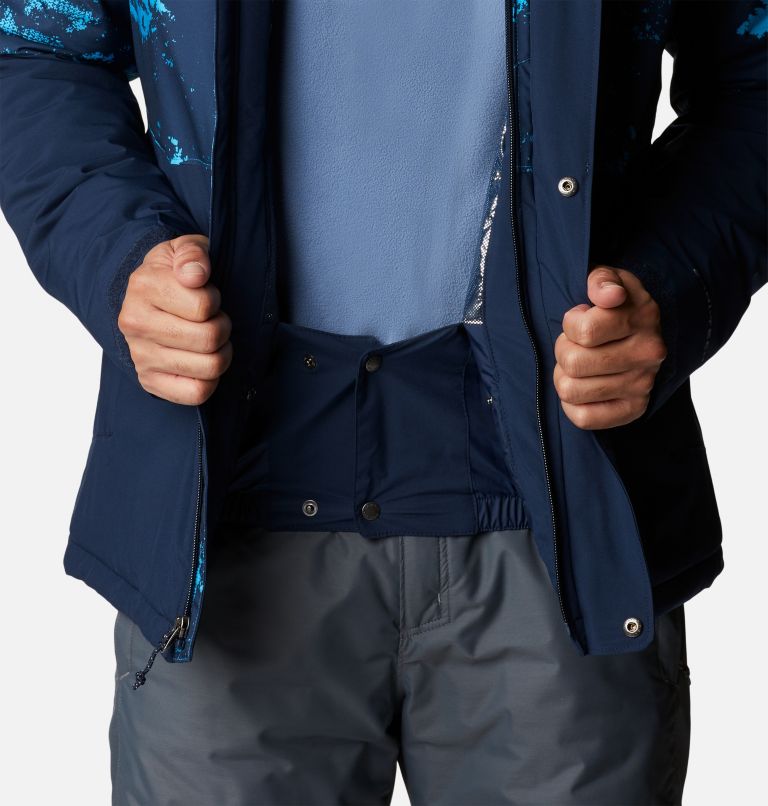 Thumbnail: Men's Winter District Insulated Ski Jacket, Color: Coll Navy, Compass Blue Lookup Print, image 8