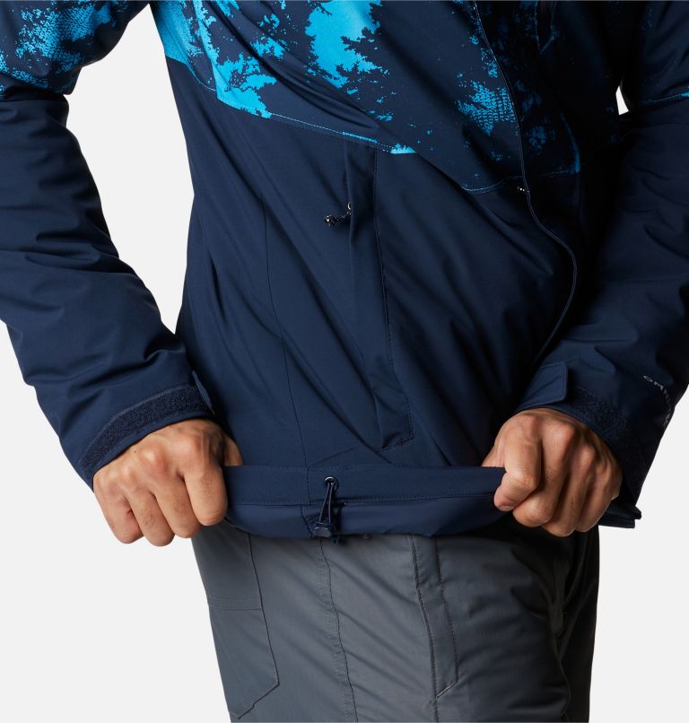 Thumbnail: Men's Winter District Insulated Ski Jacket, Color: Coll Navy, Compass Blue Lookup Print, image 9