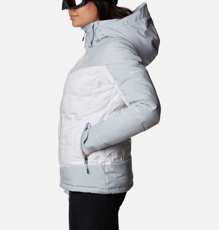 Women's Wild Card Down Jacket, Color: White, Cirrus Grey, image 3