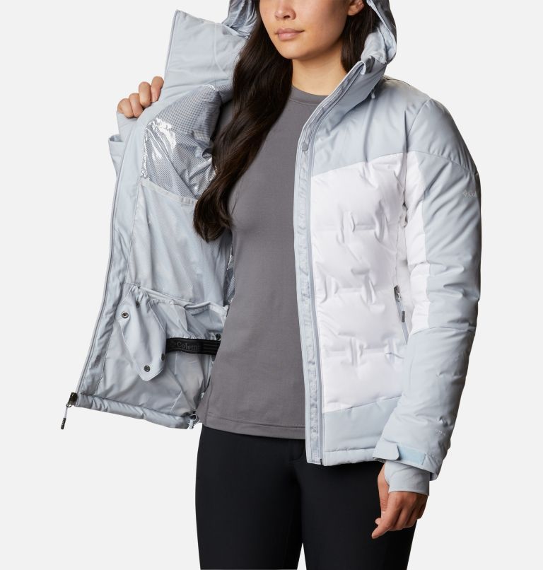 Women's Wild Card Down Jacket, Color: White, Cirrus Grey, image 7