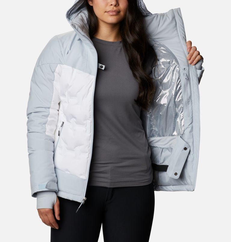 Women's Wild Card Down Jacket, Color: White, Cirrus Grey, image 8