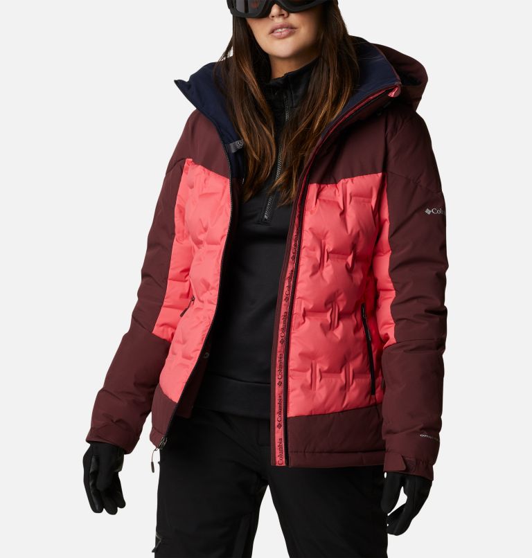 Women's Wild Card Down Jacket, Color: Bright Geranium, Malbec, image 13