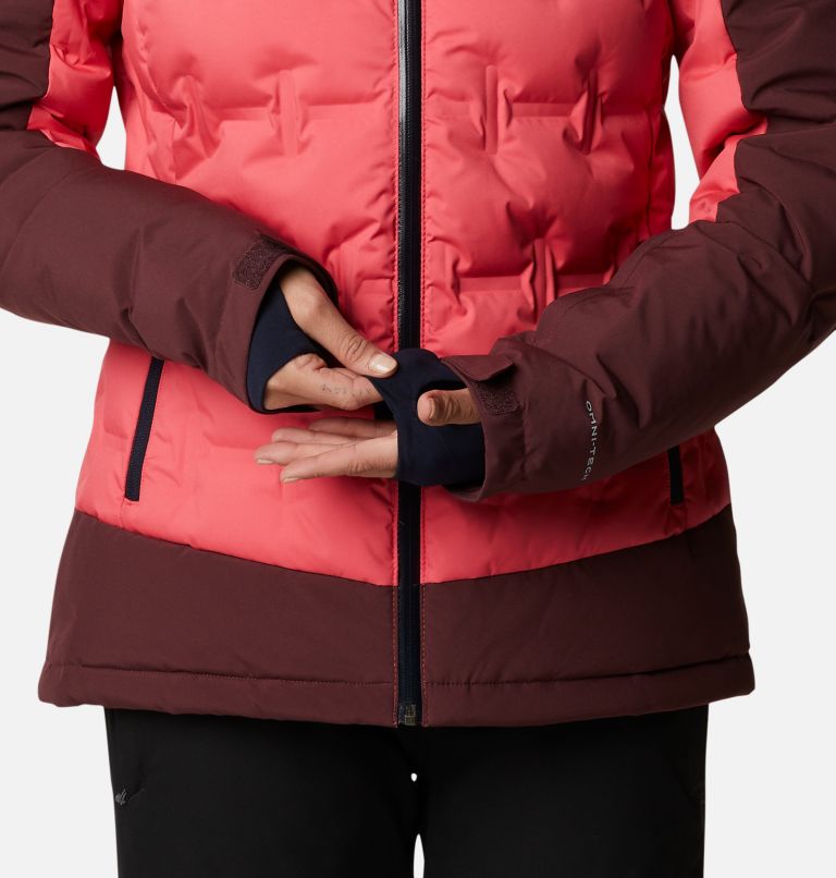 Women's Wild Card Down Jacket, Color: Bright Geranium, Malbec, image 10