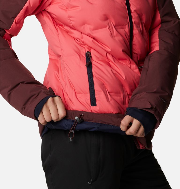 Women's Wild Card Down Jacket, Color: Bright Geranium, Malbec, image 11