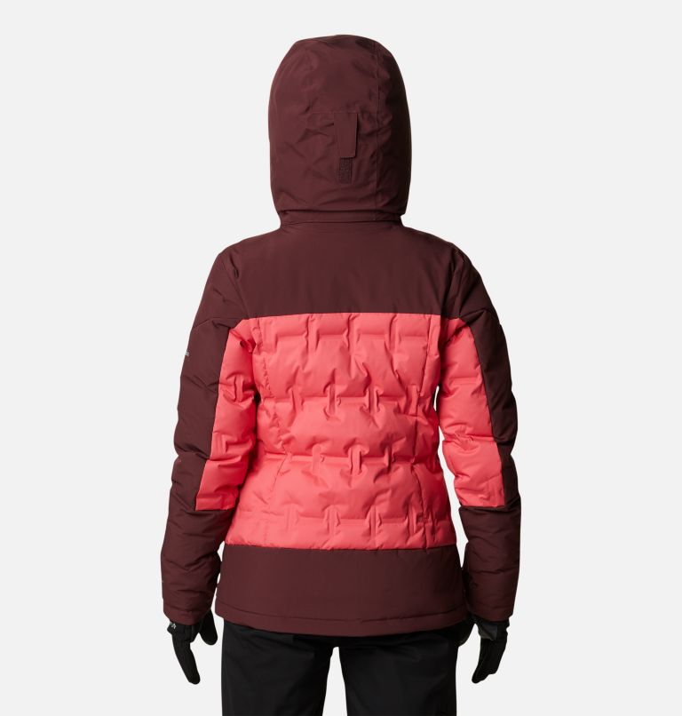 Women's Wild Card Down Jacket, Color: Bright Geranium, Malbec, image 2