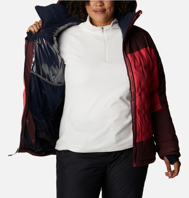 Women's Wild Card Down Jacket - Plus Size, Color: Bright Geranium, Malbec, image 5