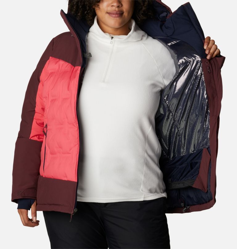 Women's Wild Card Down Jacket - Plus Size, Color: Bright Geranium, Malbec, image 6
