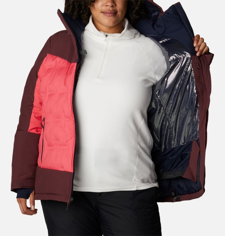 Manteau en duvet Wild Card pour femme - Grandes tailles, Color: Bright Geranium, Malbec