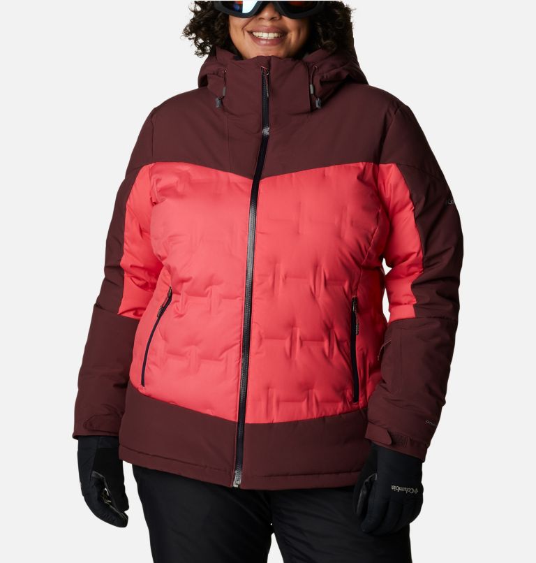 Women's Wild Card Down Jacket - Plus Size, Color: Bright Geranium, Malbec, image 1
