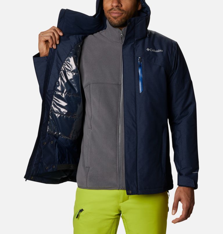 Men's Last Tracks Insulated Ski Jacket, Color: Collegiate Navy Melange, image 5