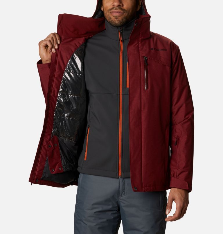 Men's Last Tracks Insulated Ski Jacket, Color: Red Jasper Melange, image 5