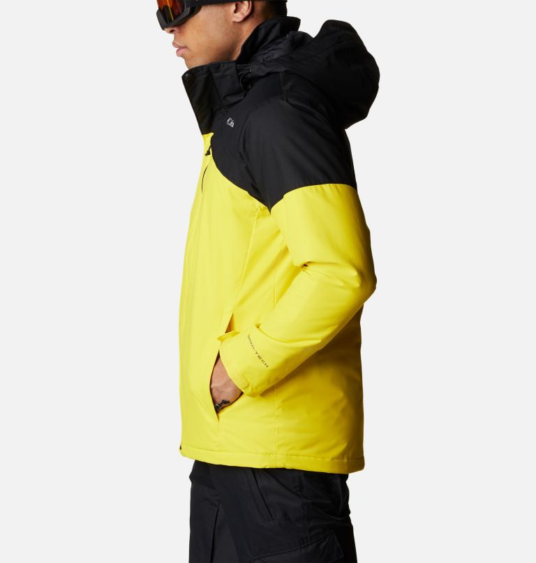 Men's Last Tracks Insulated Ski Jacket, Color: Laser Lemon, Black, image 3
