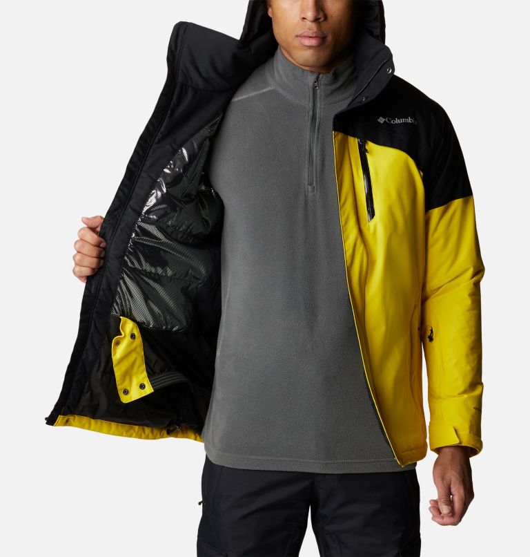 Men's Last Tracks Insulated Ski Jacket, Color: Laser Lemon, Black, image 5