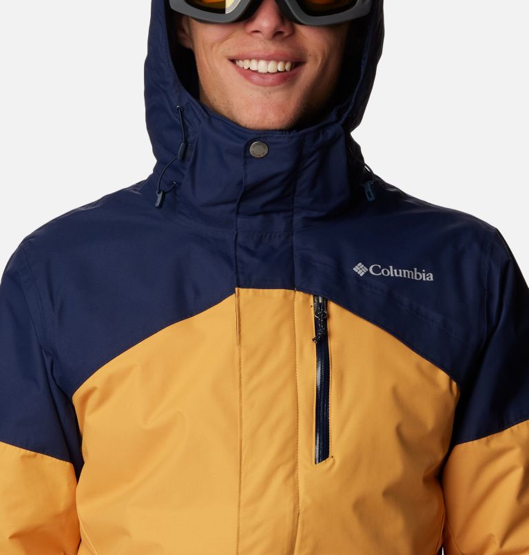 Thumbnail: Men's Last Tracks Insulated Ski Jacket, Color: Raw Honey, Collegiate Navy, image 4