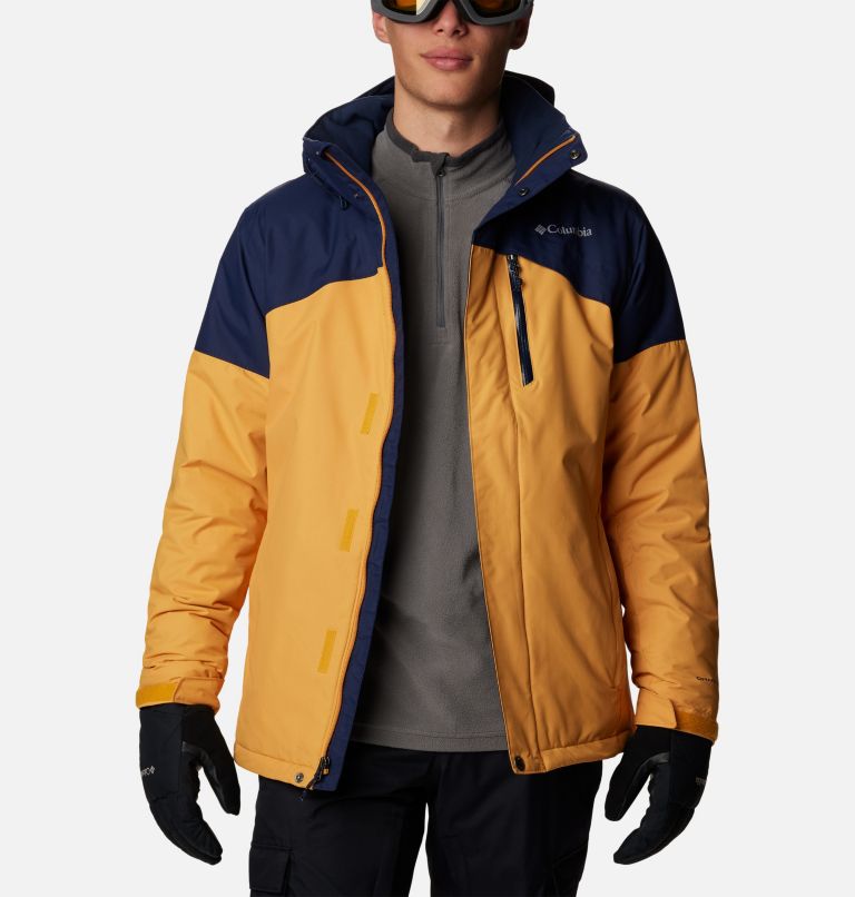 Thumbnail: Men's Last Tracks Insulated Ski Jacket, Color: Raw Honey, Collegiate Navy, image 10