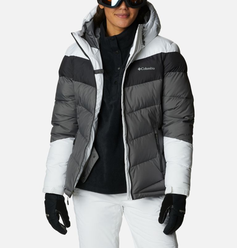 Thumbnail: Women's Abbott Peak Insulated Waterproof Ski Jacket, Color: City Grey, Shark, White, image 12