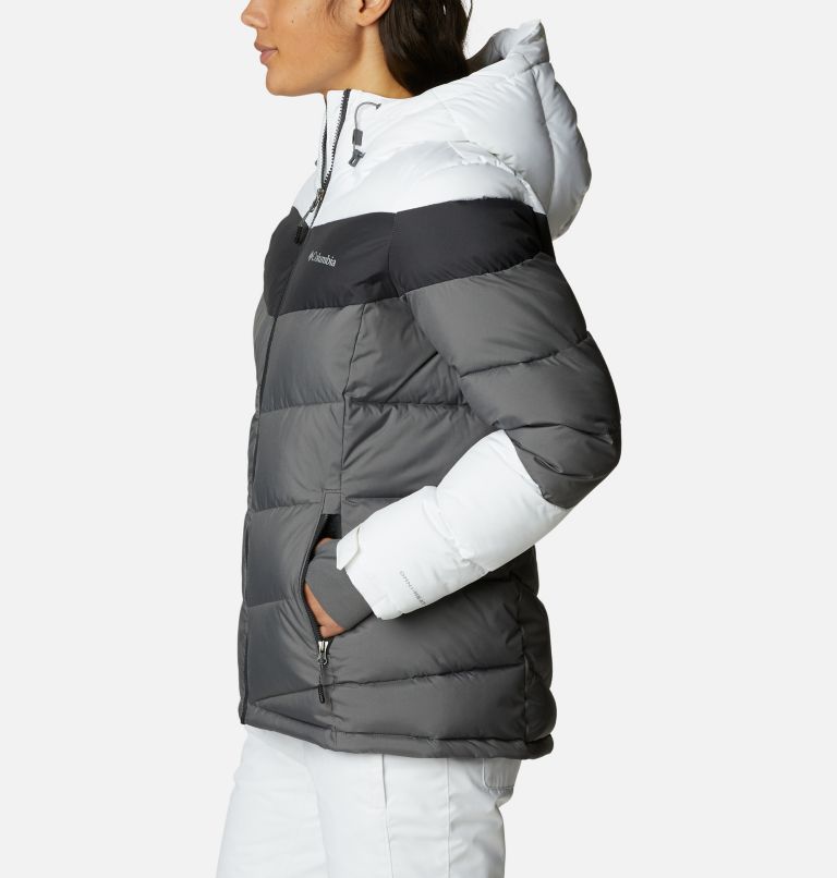 Women's Abbott Peak Insulated Waterproof Ski Jacket, Color: City Grey, Shark, White, image 3