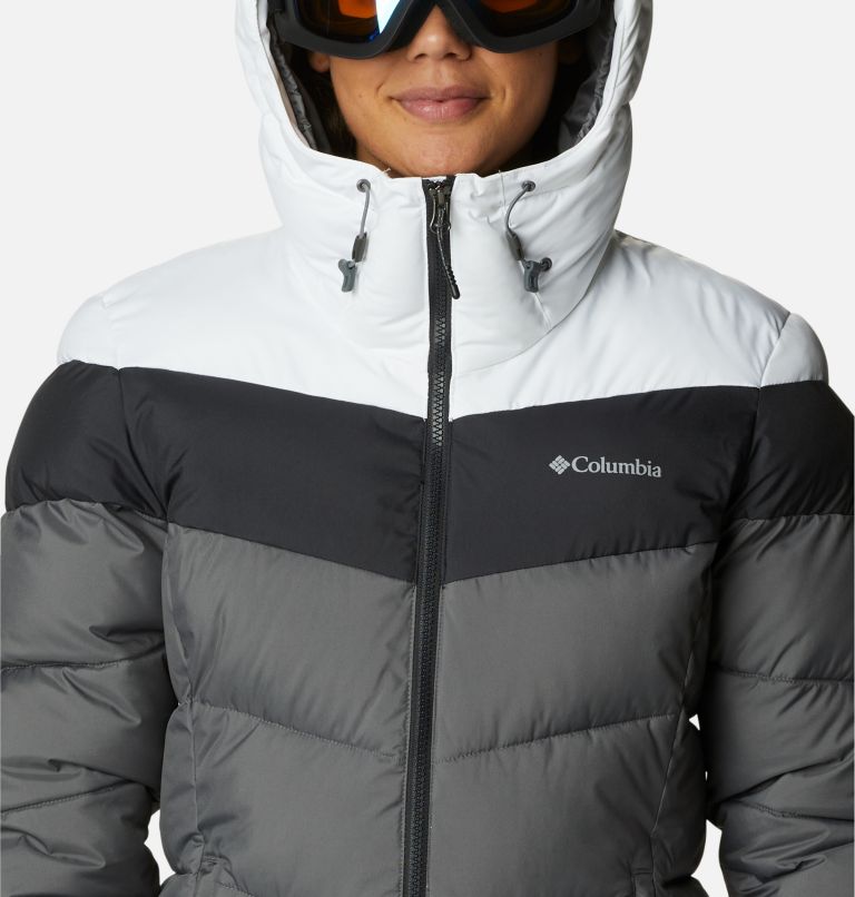 Thumbnail: Veste de ski isolée Abbott Peak femme, Color: City Grey, Shark, White, image 4