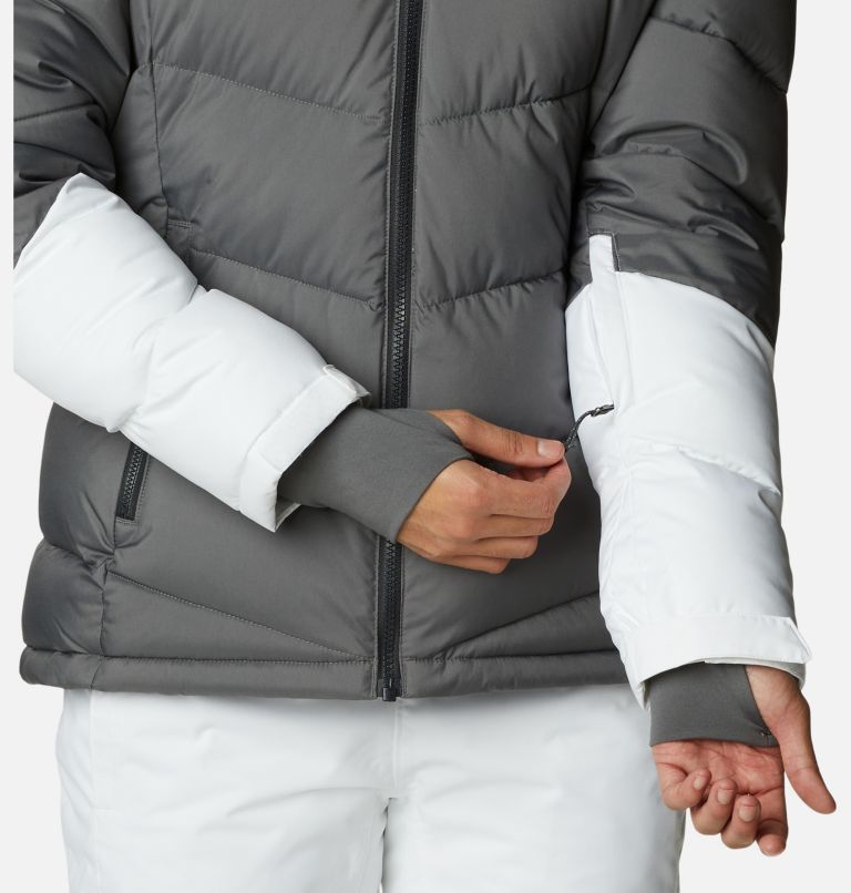 Thumbnail: Women's Abbott Peak Insulated Waterproof Ski Jacket, Color: City Grey, Shark, White, image 9