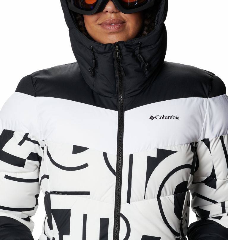 Abbott Peak Insulated Jacket | 100 | XS, Color: White Typo Print, Black, image 4
