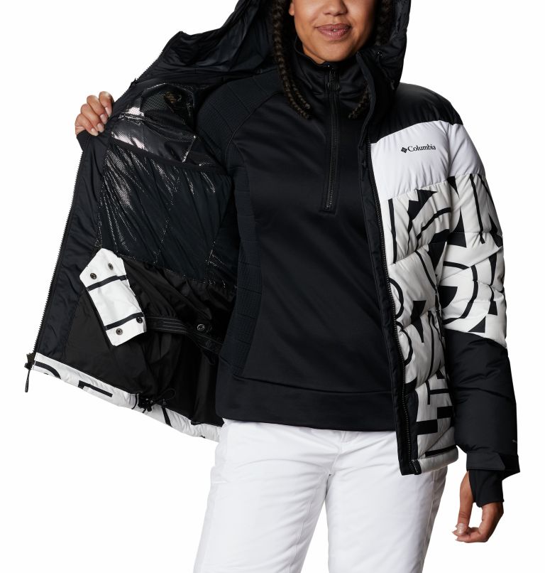 Abbott Peak Insulated Jacket | 100 | XL, Color: White Typo Print, Black, image 5