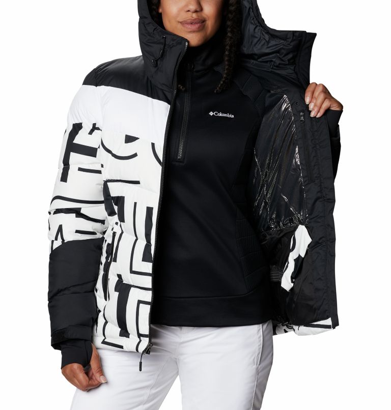 Abbott Peak Insulated Jacket | 100 | XL, Color: White Typo Print, Black, image 6