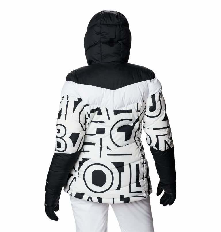 Abbott Peak Insulated Jacket | 100 | XS, Color: White Typo Print, Black, image 2