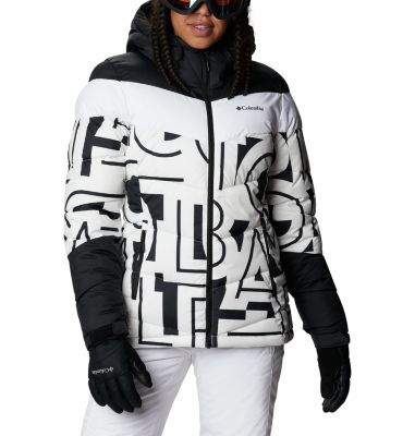 Giacca da sci imbottita Abbott Peak da donna Abbott Peak&trade; Insulated Jacket | 021 | M, White Typo Print, Black, front