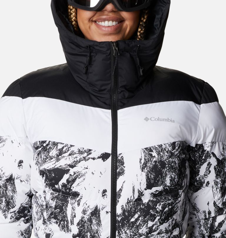 Women's Abbott Peak Insulated Ski Jacket, Color: White Berg Print, Black, White, image 4