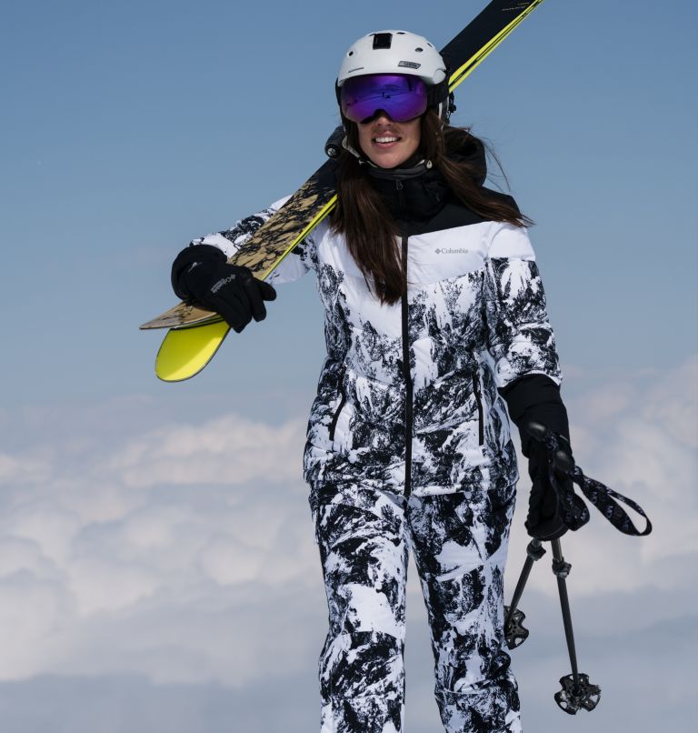 Thumbnail: Women's Abbott Peak Insulated Ski Jacket, Color: White Berg Print, Black, White, image 11