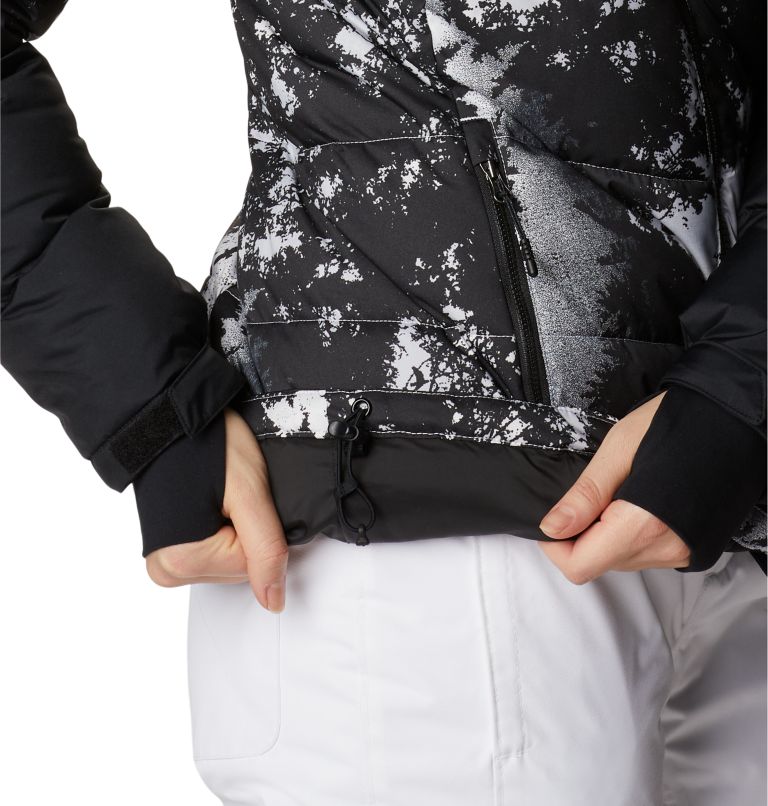 Thumbnail: Women's Abbott Peak Insulated Waterproof Ski Jacket, Color: White Lookup Print, Black, White, image 13