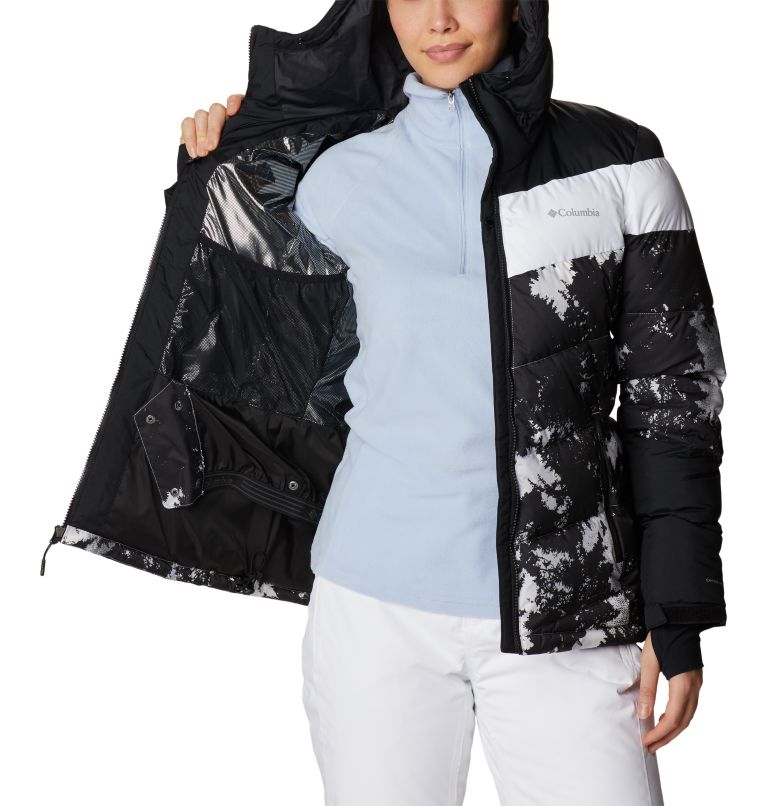 Women's Abbott Peak Insulated Jacket, Color: White Lookup Print, Black, White, image 5