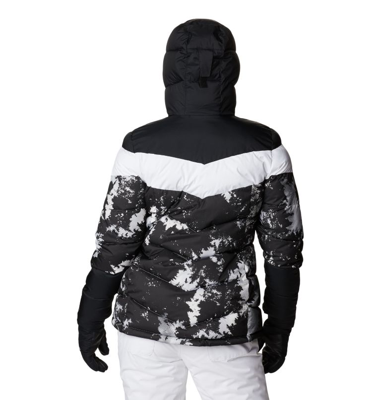 Women's Abbott Peak Insulated Waterproof Ski Jacket, Color: White Lookup Print, Black, White, image 2
