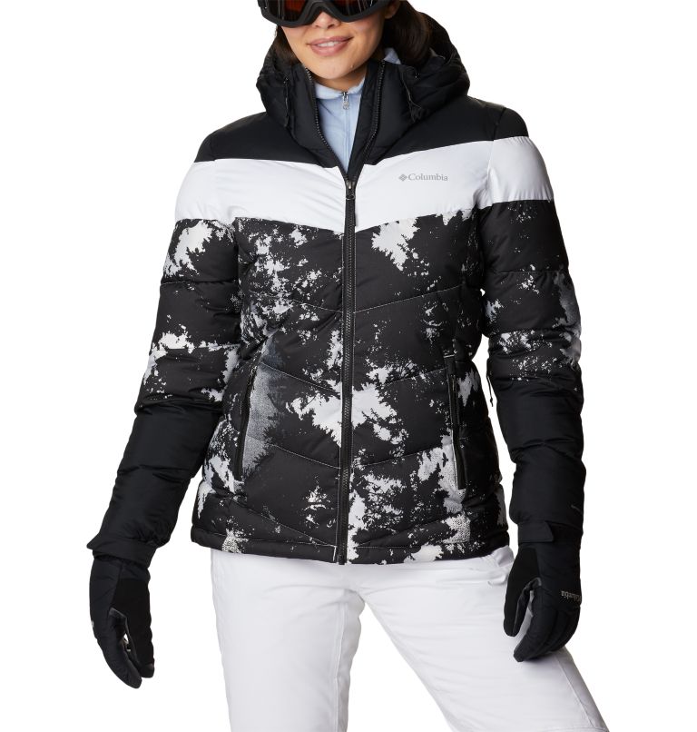 Thumbnail: Women's Abbott Peak Insulated Waterproof Ski Jacket, Color: White Lookup Print, Black, White, image 1