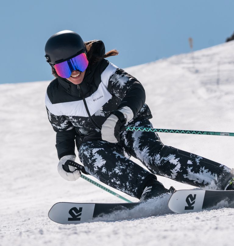 Thumbnail: Women's Abbott Peak Insulated Waterproof Ski Jacket, Color: White Lookup Print, Black, White, image 15
