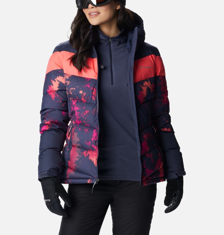 Women's Abbott Peak Insulated Waterproof Ski Jacket, Color: Nocturnal Lookup, Nocturnal, Neon Sun, image 13