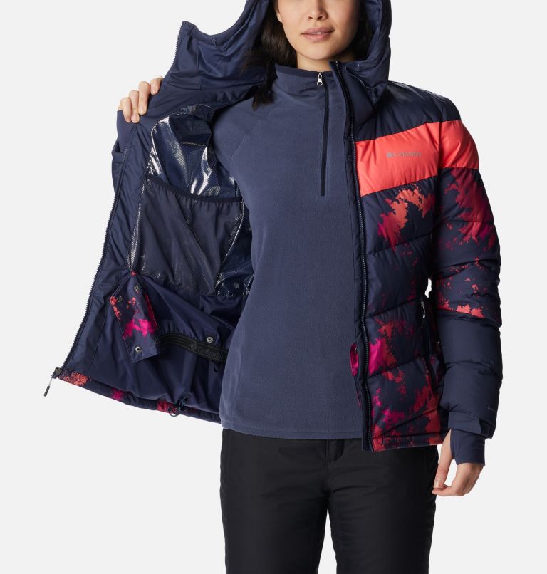 Women's Abbott Peak Insulated Ski Jacket, Color: Nocturnal Lookup, Nocturnal, Neon Sun, image 5