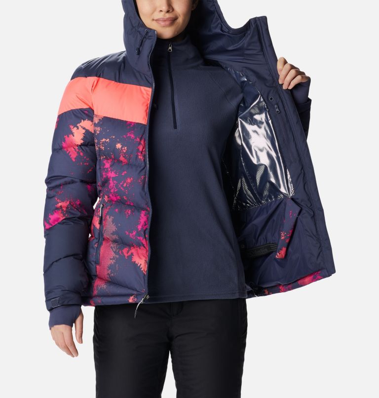 Women's Abbott Peak Insulated Waterproof Ski Jacket, Color: Nocturnal Lookup, Nocturnal, Neon Sun, image 6