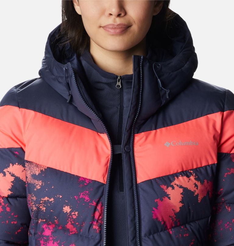 Women's Abbott Peak Insulated Ski Jacket, Color: Nocturnal Lookup, Nocturnal, Neon Sun, image 8