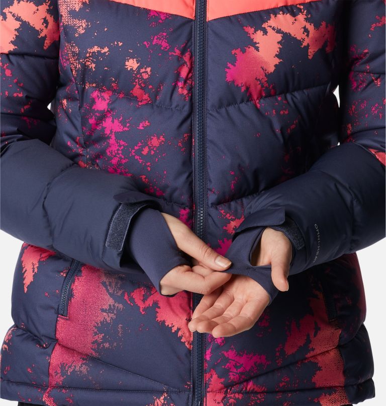 Women's Abbott Peak Insulated Ski Jacket, Color: Nocturnal Lookup, Nocturnal, Neon Sun, image 10