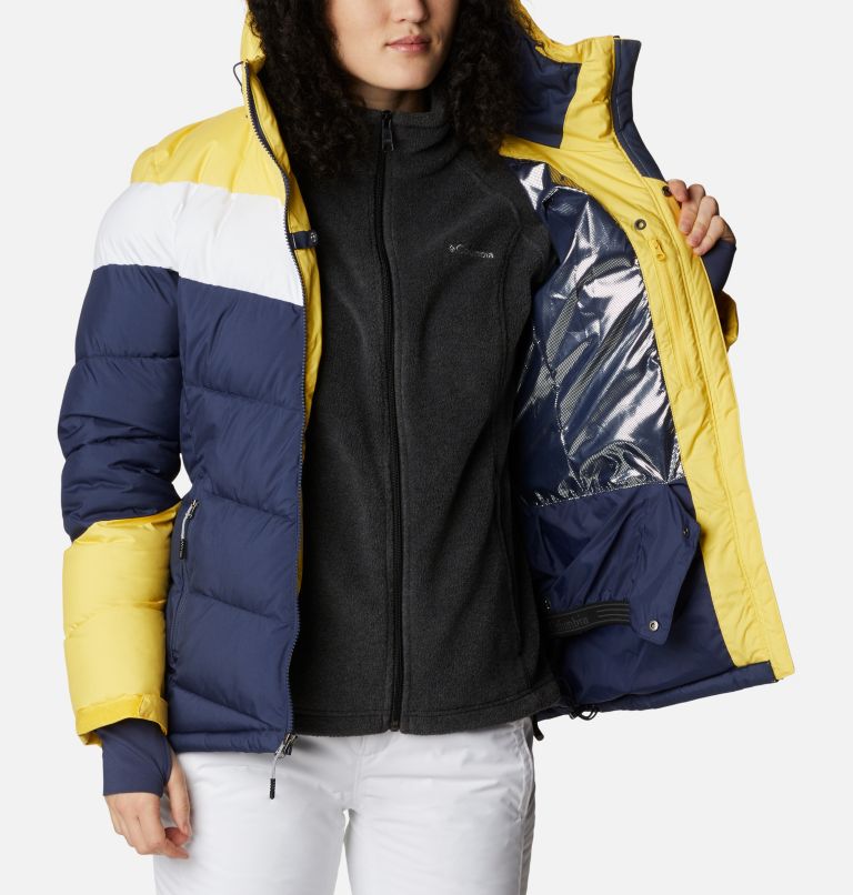 Women's Abbott Peak Insulated Waterproof Ski Jacket, Color: Nocturnal, White, Sun Glow, image 5