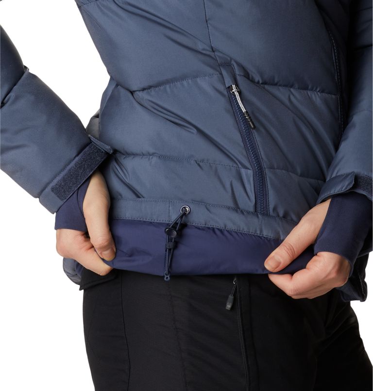 Women's Abbott Peak Insulated Waterproof Ski Jacket, Color: Nocturnal Sheen, Blue Chill, image 12