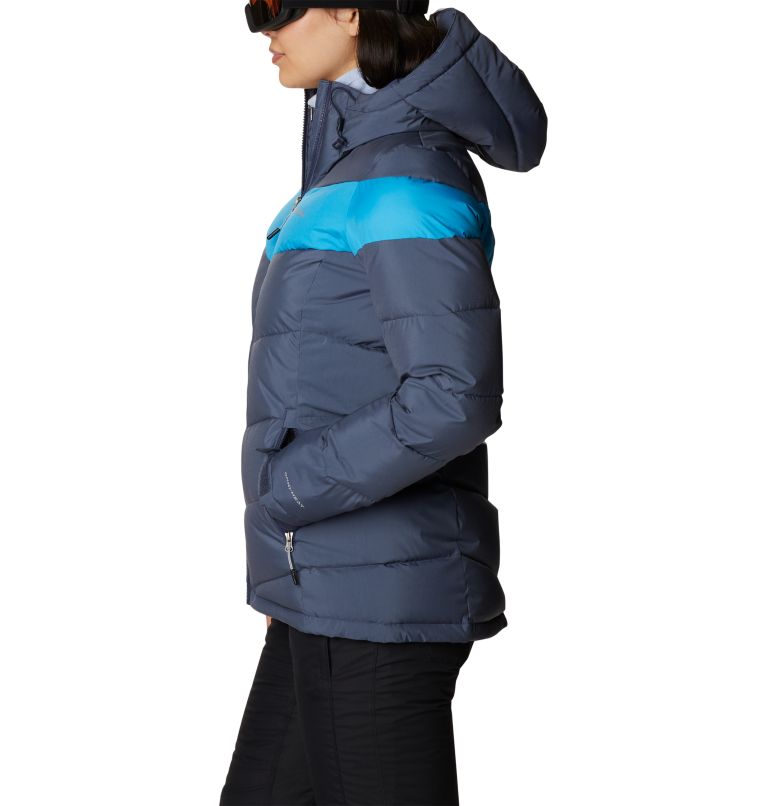 Women's Abbott Peak Insulated Waterproof Ski Jacket, Color: Nocturnal Sheen, Blue Chill, image 3
