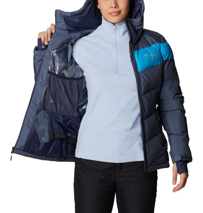 Women's Abbott Peak Insulated Waterproof Ski Jacket, Color: Nocturnal Sheen, Blue Chill, image 5