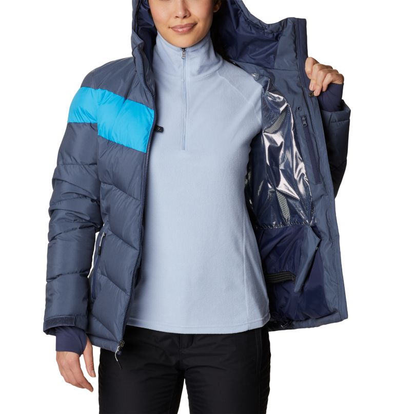 Women's Abbott Peak Insulated Waterproof Ski Jacket, Color: Nocturnal Sheen, Blue Chill, image 6