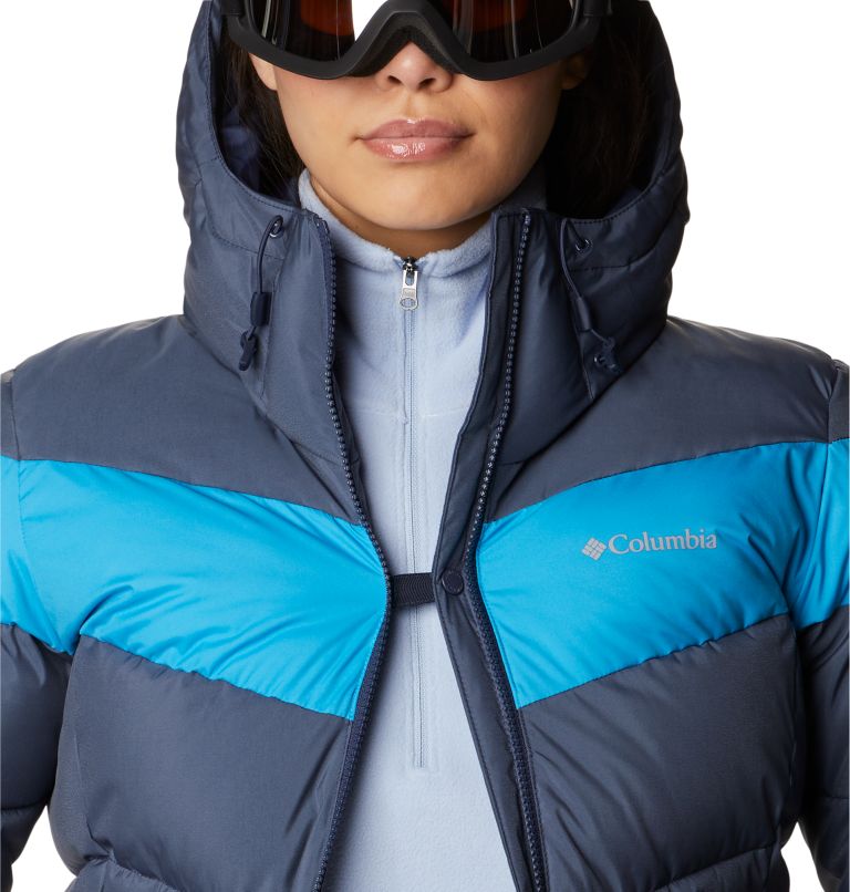 Women's Abbott Peak Insulated Waterproof Ski Jacket, Color: Nocturnal Sheen, Blue Chill, image 8