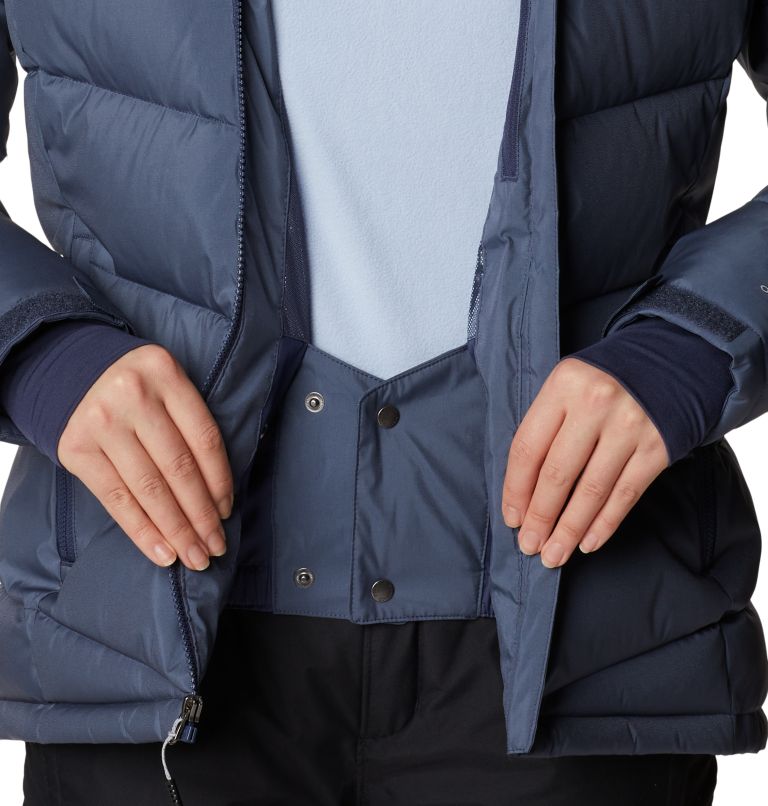 Women's Abbott Peak Insulated Waterproof Ski Jacket, Color: Nocturnal Sheen, Blue Chill, image 9